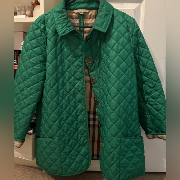 Green Burberry Quilted Jacket - Picture 2 of 12